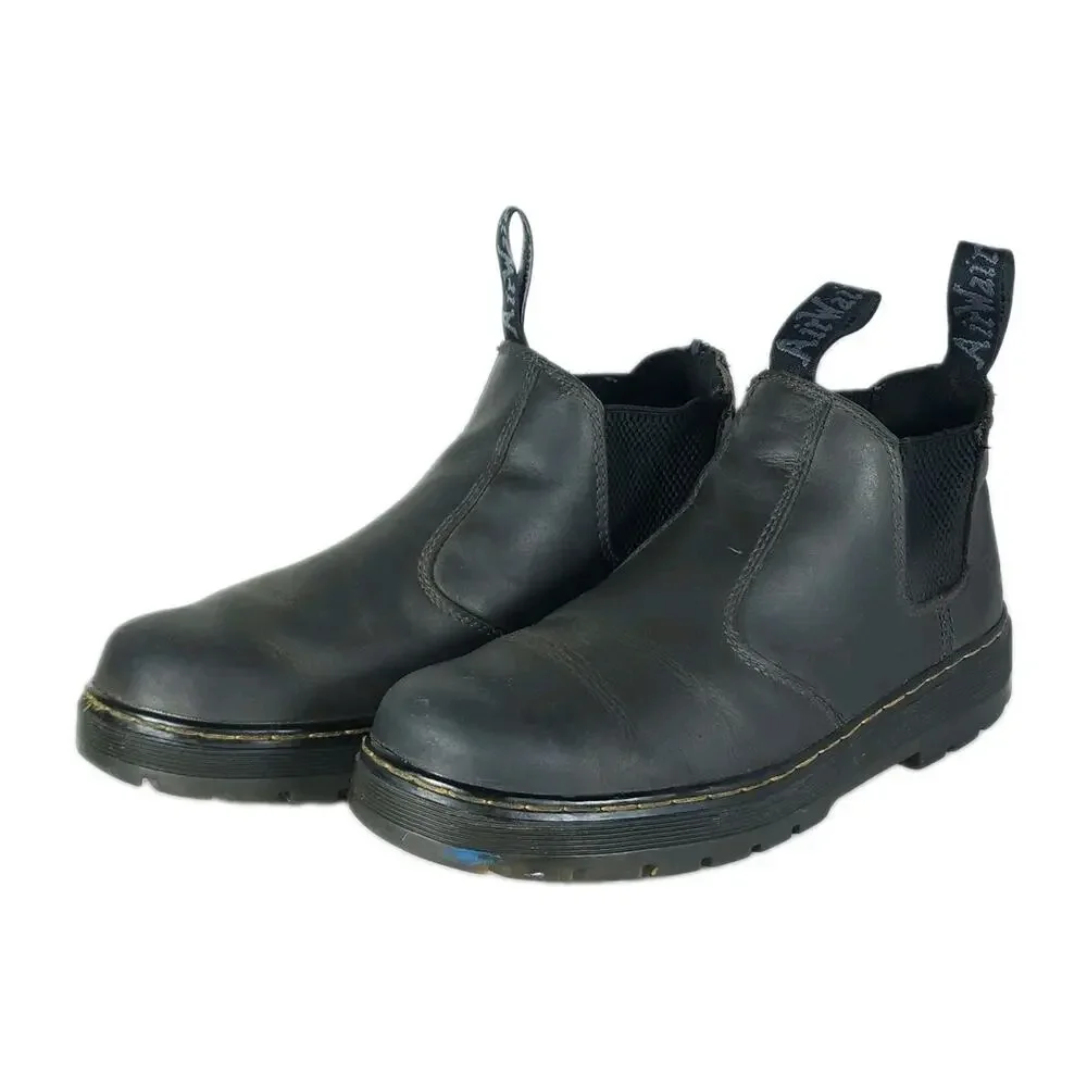 Dr. Martens Men's Hardie US 10 Black Leather Pull On Chelsea Work Boots
